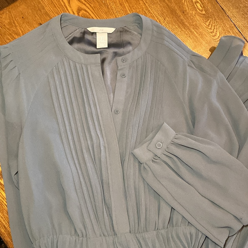 H&M Pleated Gray Dress